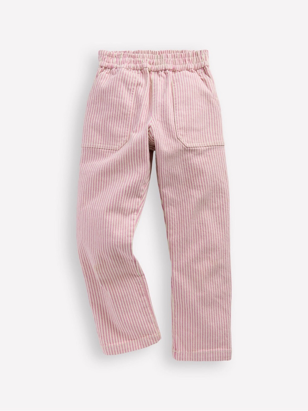 Mini Boden Pull-On Trouser Pink Ticking Size 5-6Y